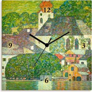 Artland Wanduhr "Kirche in Unterach am Attersee. (D.198)", wahlweise mit Quarz- oder Funkuhrwerk, lautlos ohne Tickgeräusche