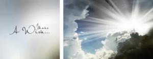 queence Leinwandbild "Wish", Himmel-Himmelsbilder-Kunst-Modern-Spa-Spa Bilder-Sprüche-Sprüche & Texte-Schriftzug-Schriftzüge-Liebessprüche-Sonnenaufgang, (Set), Premium-Leinwandstoff, Handarbeit aus Deutschland, Spruch, 2er Set