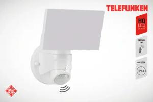 Telefunken LED Außen-Wandleuchte "CRISTO" mit Sensor, LED fest verbaut, schwenkbar, IP44, 4000 K