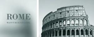 queence Leinwandbild "Rome", Foto-Romantisch-Kunst-Modern-Spa-Spa Bilder-Sprüche-Sprüche & Texte-Schriftzug-Schriftzüge-Italien-Rom, (Set), Premium-Leinwandstoff, Handarbeit aus Deutschland, Spruch, 2er Set