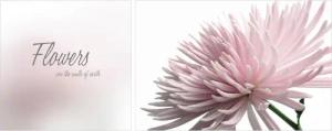 queence Leinwandbild "Flowers", Blumen-Blumenbilder-Kunst-Modern-Spa-Spa Bilder-Sprüche-Sprüche & Texte-Schriftzug-Schriftzüge, (Set), Premium-Leinwandstoff, Handarbeit aus Deutschland, Spruch, 2er Set