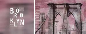 queence Leinwandbild "Brooklyn", Abstrakte-Kunst-Modern-Spa-Spa Bilder-Sprüche-Sprüche & Texte-Schriftzug-Schriftzüge-New York, (Set), Premium-Leinwandstoff, Handarbeit aus Deutschland, Spruch, 2er Set