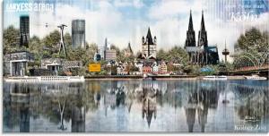 Artland Glasbild "Köln Skyline Abstrakte Collage 20", Deutschland, (1 St.), in verschiedenen Größen