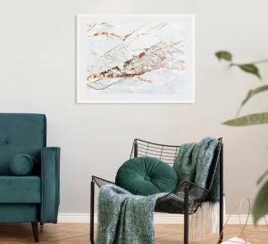 queence Bild "Vera", Abstrakt-Marmor-Kunst-Gemälde, (1 St.), HD Premium Poster-Druck inkl. Holzrahmen