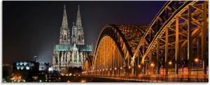 Artland Glasbild "Kölner Dom mit Brücke", Deutschland, (1 St.), in verschiedenen Größen