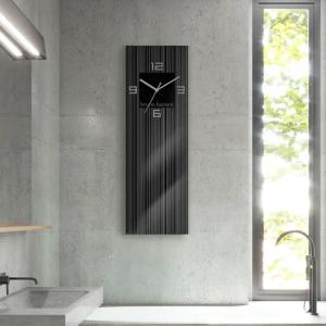 Bruno Banani Wanduhr "Thin Stripes auf Glas", analog, 20 cm
