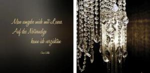 queence Leinwandbild "Luxus - Oscar Wilde", Foto-Romantisch-Kunst-Modern-Spa-Spa Bilder-Sprüche-Sprüche & Texte-Schriftzug-Schriftzüge-Stein, (Set), Premium-Leinwandstoff, Handarbeit aus Deutschland, 2er Set