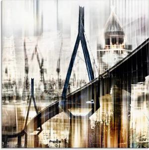 Artland Glasbild "Hamburg Skyline Collage III", Deutschland, (1 St.), in verschiedenen Größen