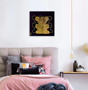 queence Leinwandbild "Bears III", Bär-Bären-Kunst, (1 St.), Premium-Leinwandstoff, Handarbeit aus Deutschland