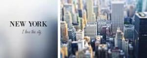 queence Leinwandbild "New York", Foto-Amerika-New York-Kunst-Modern-Spa-Spa Bilder-Sprüche-Sprüche & Texte-Schriftzug-Schriftzüge, (Set), Premium-Leinwandstoff, Handarbeit aus Deutschland, Spruch, 2er Set