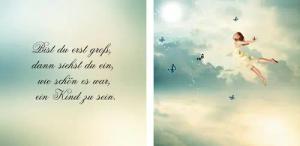 queence Leinwandbild "Gedicht Kinder", (Set), Premium-Leinwandstoff, Handarbeit aus Deutschland, Spruch, 2er Set