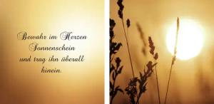 queence Leinwandbild "Sonnenschein", Gräser-Sonnenaufgang-Blumenbilder-Kunst-Modern-Spa-Spa Bilder-Sprüche-Sprüche & Texte-Schriftzug-Schriftzüge, (Set), Premium-Leinwandstoff, Handarbeit aus Deutschland, Spruch, 2er Set