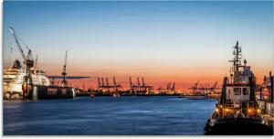 Artland Glasbild "Hamburger Hafen", Deutschland, (1 St.), in verschiedenen Größen
