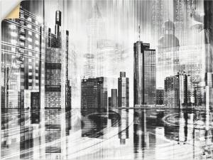 Artland Wandbild "Frankfurt Skyline Collage 01", Deutschland, (1 St.), als Leinwandbild, Wandaufkleber in verschied. Größen