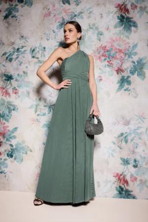 SWING Abendkleid Figurbetonte Passform mit fließendem