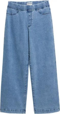 TOM TAILOR Mädchen Wide Leg Jeans mit elastischem Bund, blau, Uni, Gr. 152