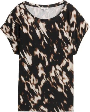 TOM TAILOR Damen T-Shirt mit Muster, braun, Animalprint, Gr. XS