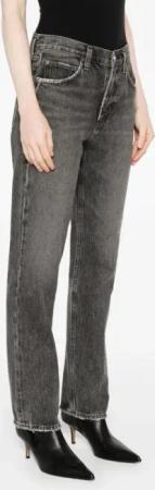 Agolde - Valen Mid-Rise Slim Cut Black Jeans - Größe 25 - schwarz