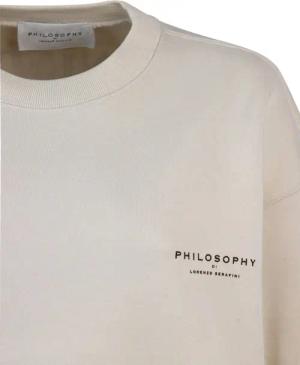 Philosophy Di Lorenzo Serafini - Cropped Sweater With Classic Crew Neckline - Größe M - weiß