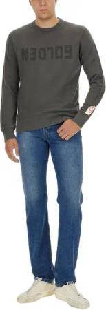 Golden Goose - Classic Grey Sweatshirt With Iconic Logo - Größe XXL - grau