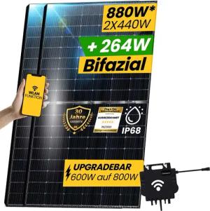EPP.Solar Solaranlage 880W/800W Balkonkraftwerk Bifizial 880W