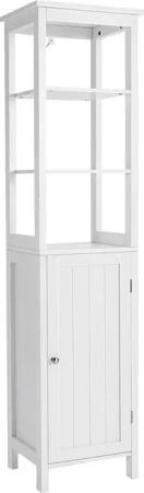 COSTWAY Hochschrank Badezimmerschrank, verstellbares Regal, schmal,