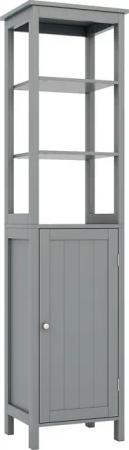 COSTWAY Hochschrank Badezimmerschrank, verstellbares Regal, schmal,