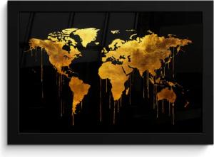 MuchoWow Poster Weltkarte - Gold -