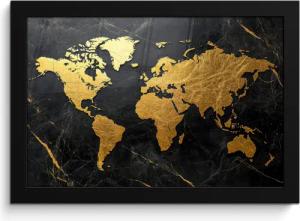 MuchoWow Poster Weltkarte - Gold -