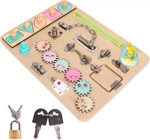 SinLaw Lernspielzeug Sensorisches Board, Demenz-Fidget-Board, Gedächtnishilfe,
