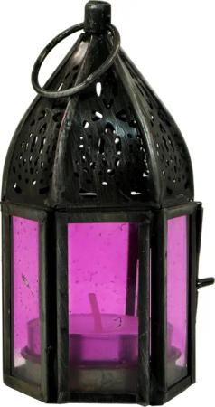 Guru-Shop Kerzenlaterne Orientalische Metall/Glas Laterne in..