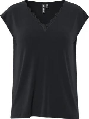 pieces Kurzarmshirt PCKAMALA LACE V-NECK TEE