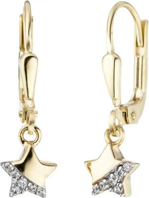 JOBO Paar Ohrhänger Stern, 375 Gold