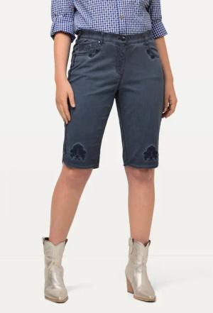 Ulla Popken Bermudas Trachten-Jeansbermuda Mandy Used-Look
