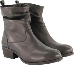 Ulla Popken Leder-Stiefeletten Raffung Weite H