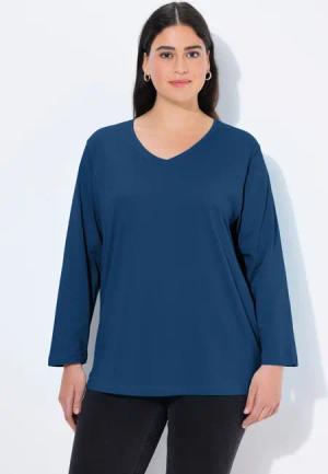 Ulla Popken T-Shirt Shirt V-Ausschnitt Relaxed