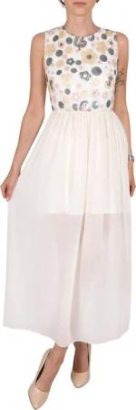 Sarcia.eu Maxikleid Cremefarbenes Maxi-Kleid mit Pailletten