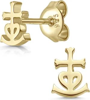 Materia Paar Ohrstecker Gelbgold Glaube Liebe