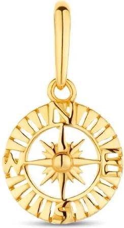 NICEANDnoble Kettenanhänger 585er Gelbgold Kettenanhänger Kompass