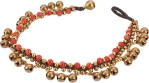 Guru-Shop Fußkette Fußkette Makramee mit Glöckchen,
