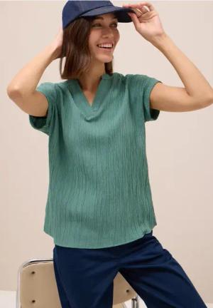 Cecil Damen Blusenshirt mit Struktur in Grün, Gr: S