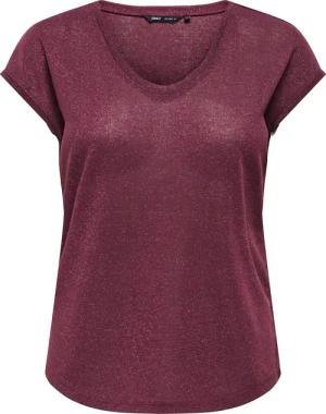 ONLY Kurzarmshirt "ONLSILVERY S/S V NECK LUREX TOP JRS NOOS"