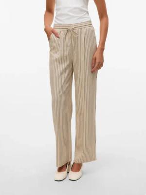 Vero Moda Schlupfhose "VMJESMILO HW WIDE PANTS WVN NOOS", Sommerhose, mit Leinen