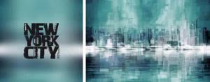queence Leinwandbild "New York City", Abstrakte-Kunst-Modern-Spa-Spa Bilder-Sprüche-Sprüche & Texte-Schriftzug-Schriftzüge-New York, (Set), Premium-Leinwandstoff, Handarbeit aus Deutschland, Spruch, 2er Set