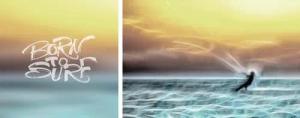queence Leinwandbild "Born to Surf", Meer-Meer Bilder-Kunst-Modern-Spa-Spa Bilder-Sprüche-Sprüche & Texte-Schriftzug-Schriftzüge, (Set), Premium-Leinwandstoff, Handarbeit aus Deutschland, Spruch, 2er Set