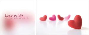 queence Leinwandbild "Love is Life", Herz-Herzbilder-Kunst-Modern-Spa-Spa Bilder-Sprüche-Sprüche & Texte-Schriftzug-Schriftzüge, (Set), Premium-Leinwandstoff, Handarbeit aus Deutschland, Spruch, 2er Set