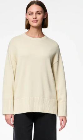 pieces Rundhalspullover "PCAVA LS O-NECK SLIT KNIT NOOS"