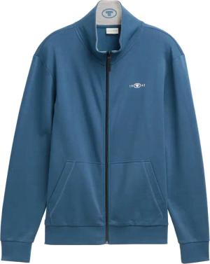 TOM TAILOR Herren Sweatjacke mit Stehkragen, blau, Uni, Gr. S