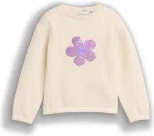 TOM TAILOR Mädchen Cropped Sweatshirt mit Wendepailletten, weiß, Uni, Gr. 116/122