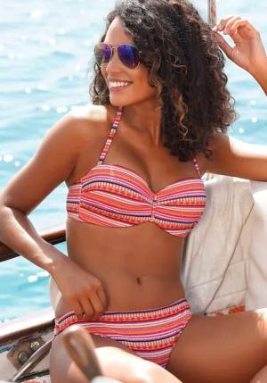 LASCANA Bügel-Bandeau-Bikini mit goldfarbenen Glitzerstreifen